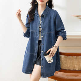 2025年春夏新款薄款牛仔外套女连衣裙春秋小个子大码胖mm裙子