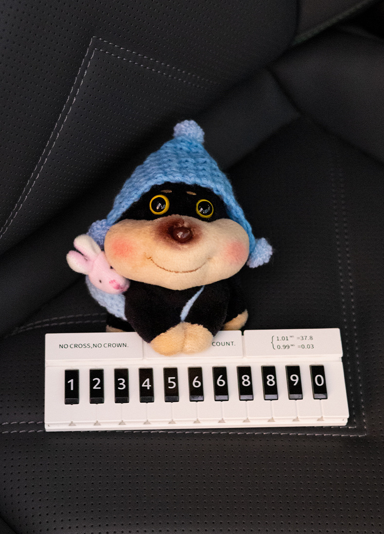 Gulu Handmade Original Bee Dog Girls' Temporary Parking Number Plate - High-End Creative Car Moving Phone Number Sign