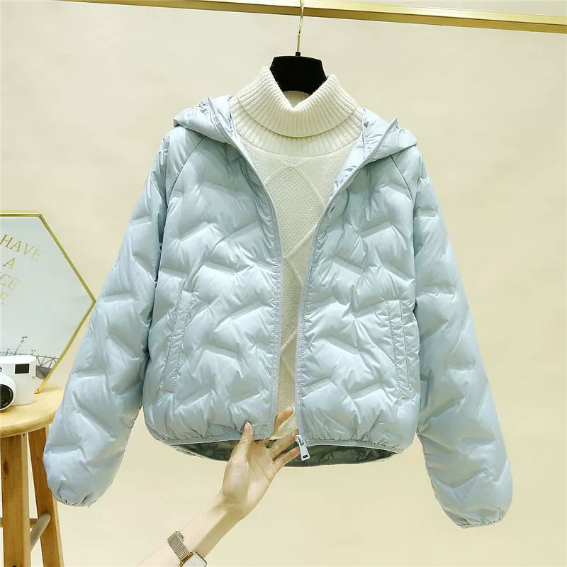 Winter velvet keep warm down jacket with hood, duck down