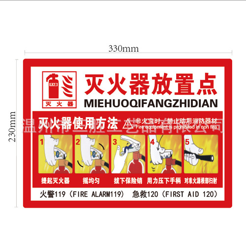 Factory safety sign fire extinguisher placement point fire hydrant strictly prohibited fireworks no smoking reminder distribution box sticker