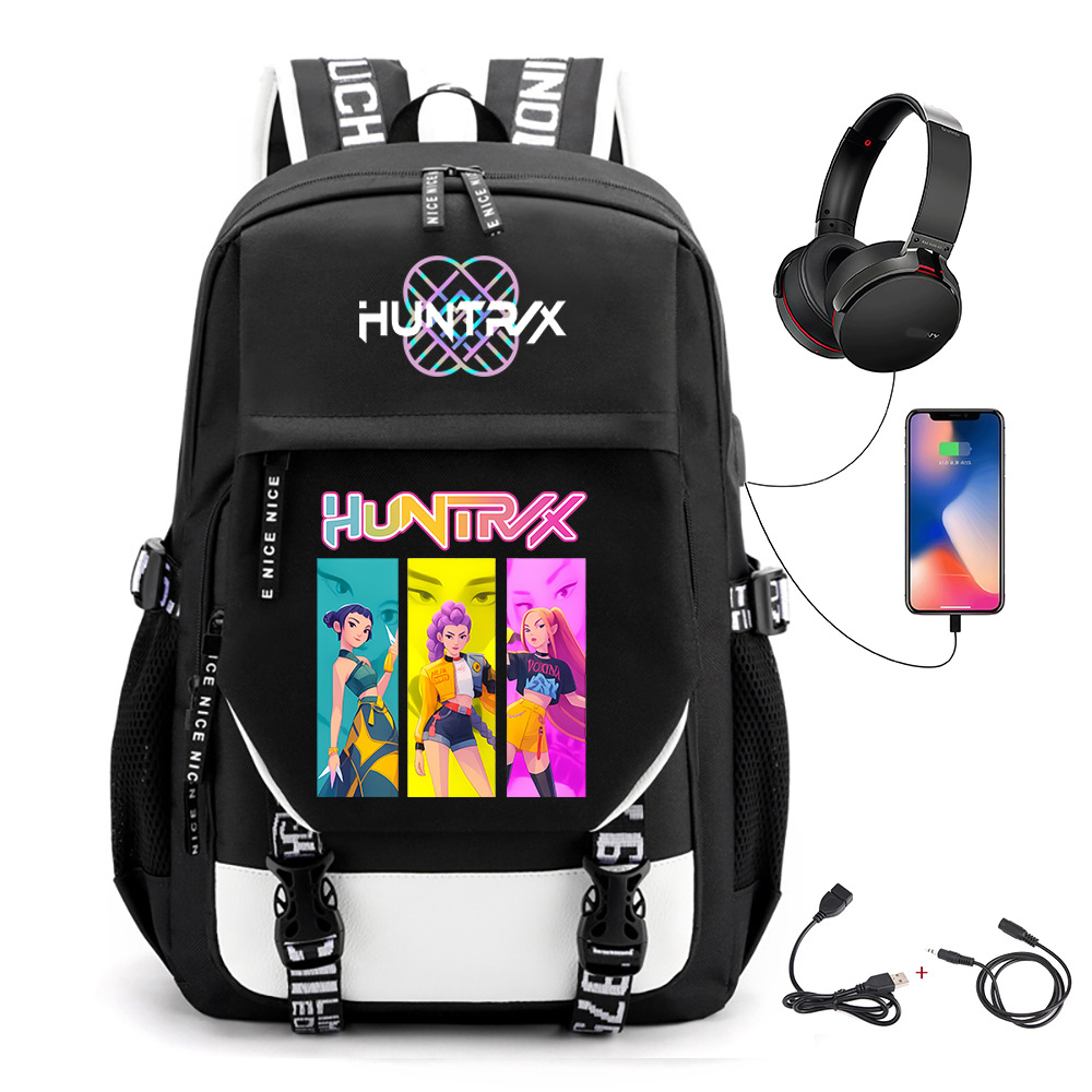 Comercio exterior transfronterizo KPOP Caza de brujas película impresión perimetral mochila mochila escolar mochila USB