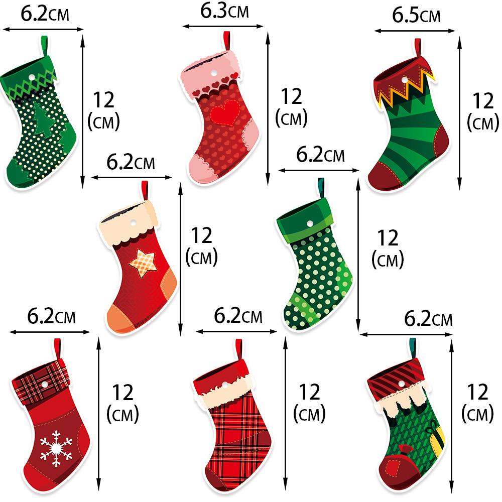 Nuevo estilo europeo y americano decoración de Navidad calcetines etiqueta decoración de fiesta de año nuevo diseño de árbol de Navidad colgante colgante