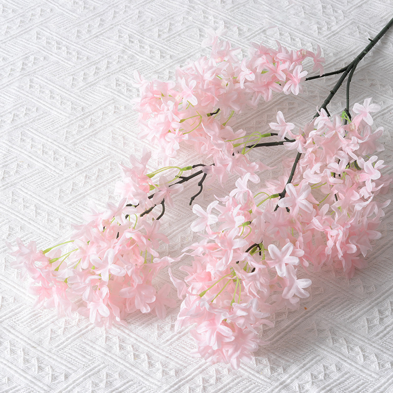仿真丁香花家居酒店婚庆婚礼路引花卉拱门装饰绢花十字长枝樱花|undefined