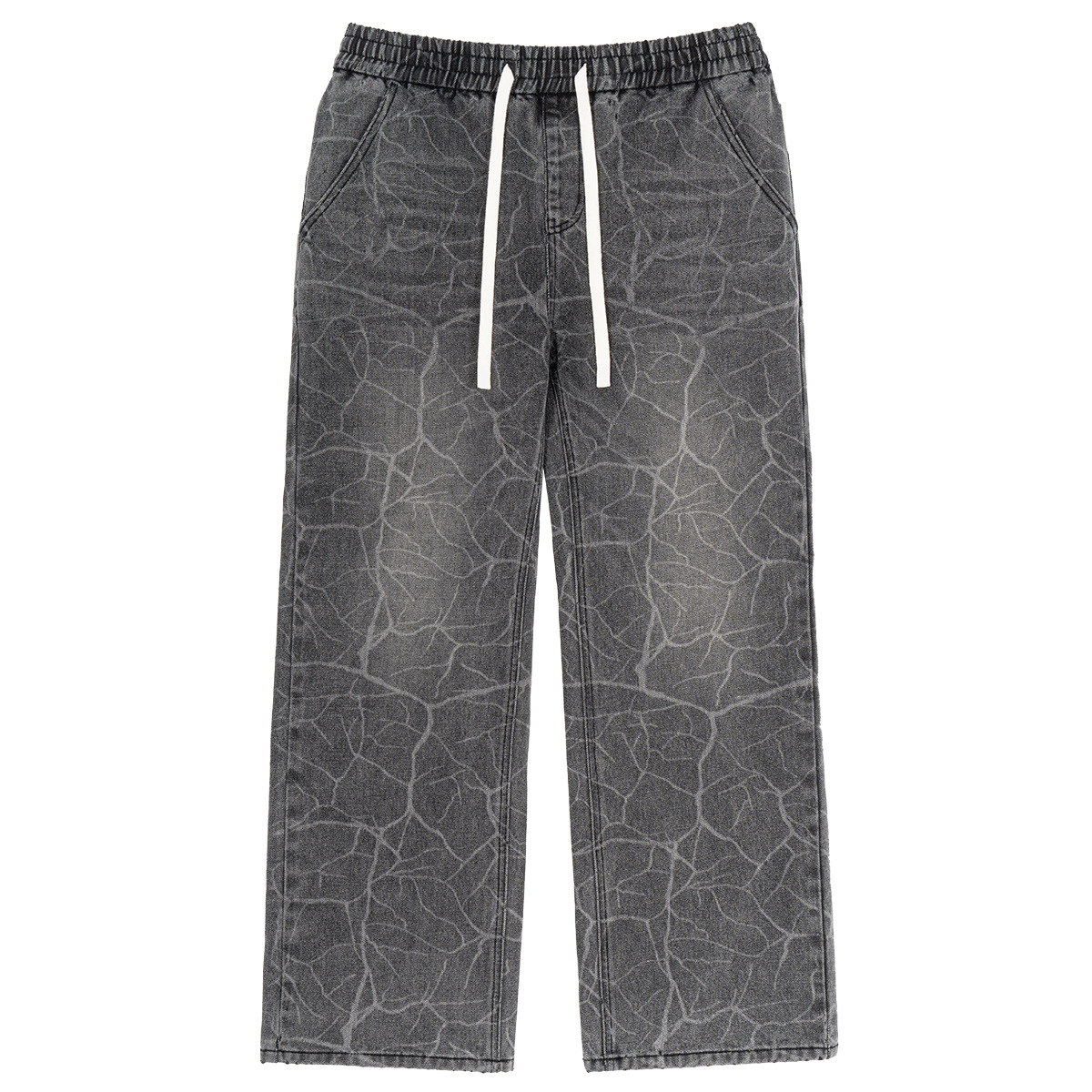 ETAI Hombre| Pantalones de estriado láser de rayos de ancho completo Retro americano pulverización de caballo para hacer jeans viejos