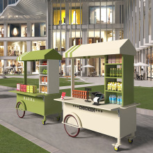 网红移动花车咖啡摆摊车餐车超市摊位展示架售货车铁艺地摊推车