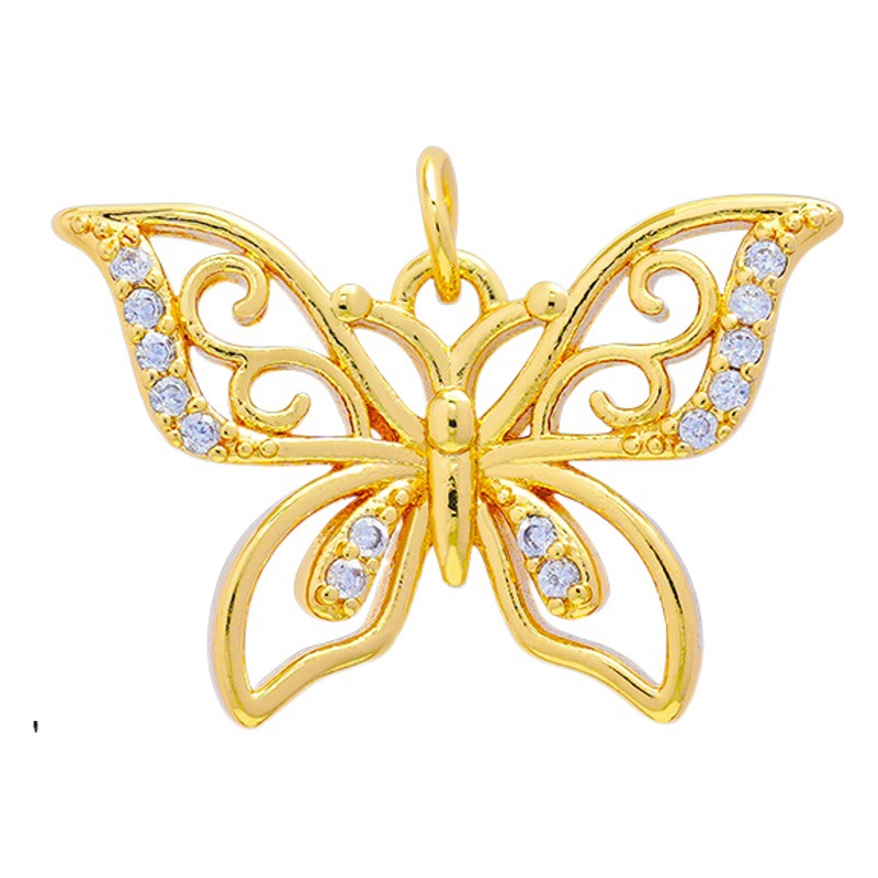 Factory Direct copper micro-inlaid cross butterfly Dragonfly Love series pendant DIY necklace jewelry accessories