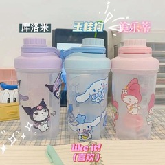 Yujugu Dog Koromii Transparent Extra Large Capacity Summer Water Cup Cute Straw Cup Portable Student Cartoon Shake Shake Cup