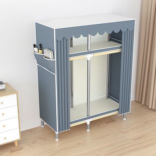 Simple Wardrobe for Home Bedroom Dormitory Rental Room Steel Pipe Assembly Thickened Reinforced Storage Rack Wardrobe Cloth Wardrobe