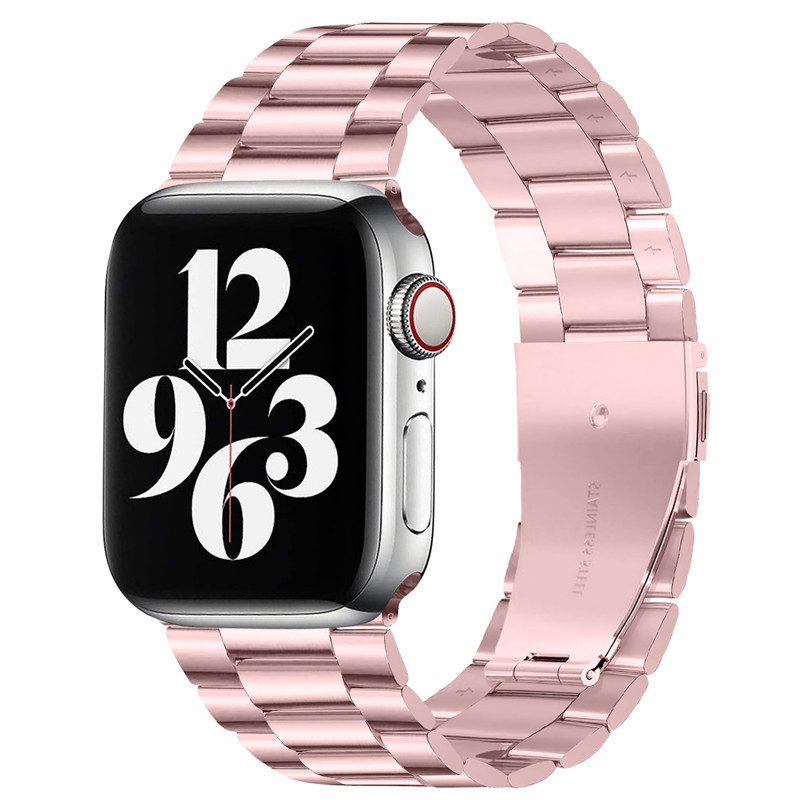 Suitable for Apple Watch7/6 Watch with Metal Three-Bead Stainless Steel Strap 3/4/5 Generation Apple Watch Chain Suitable for Apple Watch7/6 Watch with Metal Three-Bead Stainless Steel Strap 3/4/5 Generation Apple Watch Chain