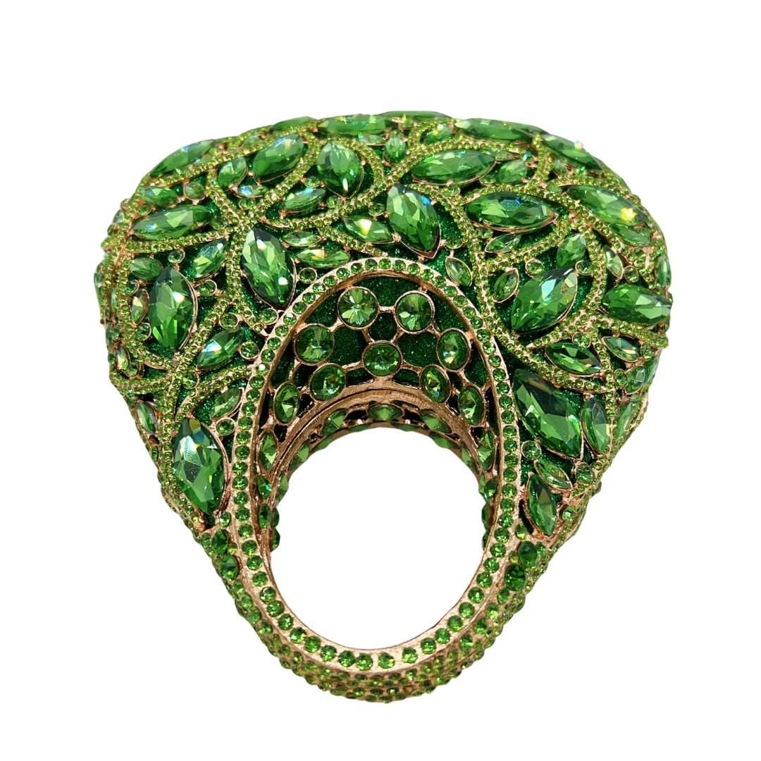 Bolsa de embrague transfronteriza diamante cristal diamante lujo cena de fiesta de mano bolso verde oliva otro duro