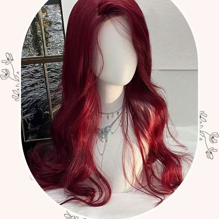 Rojo largo rizado gancho de mano frente encaje rojo marino blanco sensación de atmósfera Navidad Anchor Rojo universal A03