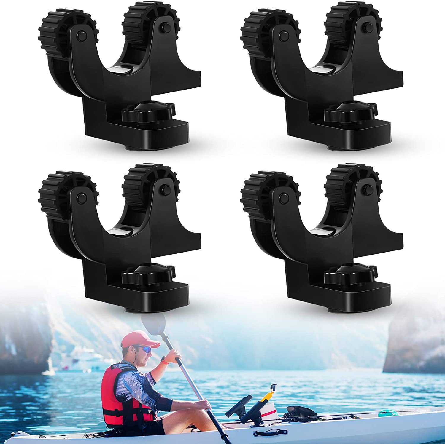 Canoe Track Bracket Accessories Fishing Canoe Paddle Rack Kayak Paddle Holder Quick Hold Paddle Fishing Gear