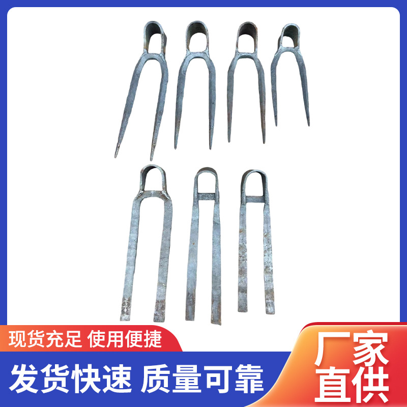 手工锻打园林农用锄头挖土种地翻地开垦松土二齿锄头耙子钉耙批发