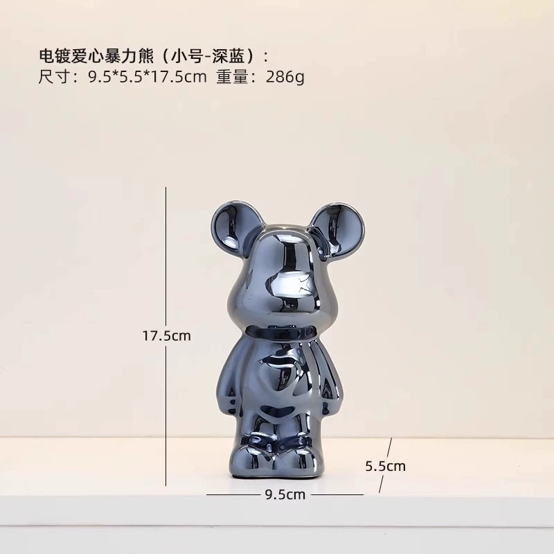 轻奢暴力熊摆件陶瓷客厅玄关电视柜酒柜存钱罐家居装饰品送礼