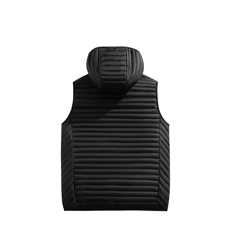 Transfronterizo ligero hombre chaleco de algodón otoño invierno nuevo chaleco con capuchón caliente chaleco de caballo de color sólido gran abrazadera chaqueta al por mayor