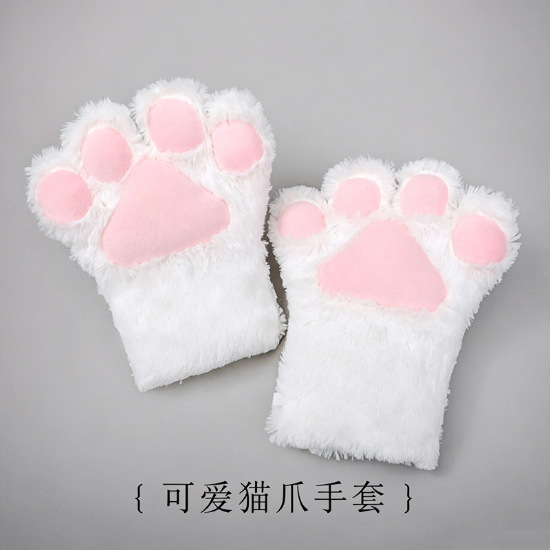 一件代发日系可爱激萌毛绒cosplay表演道具猫掌网红猫咪兽爪手套