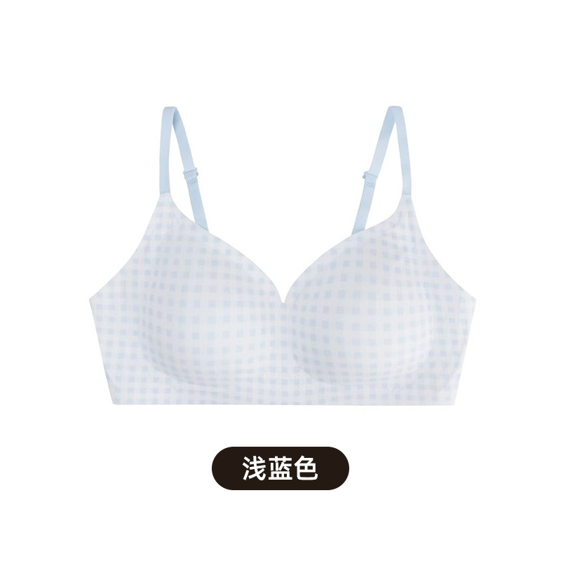 清纯少女简约纯欲风内衣女夏季薄款无钢圈文胸聚拢零束缚无痕bra|undefined