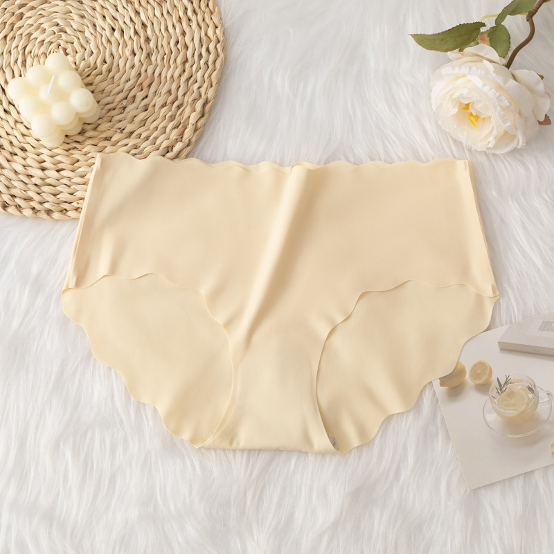 Pantalones interiores europeas y americanas transfronterizas de color sólido delgadas transpirables de yoga rápido seco ondulado sin marcas entrepierna de algodón femenino