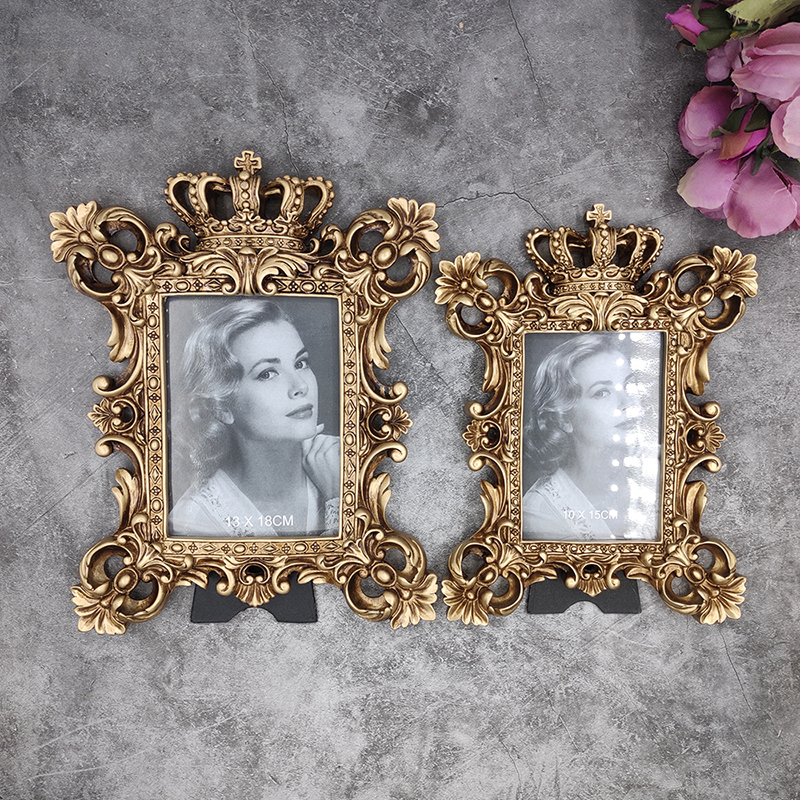  European-style retro resin flower-shaped photo frame desktop decoration wedding photo wall pendant home decoration ornaments
