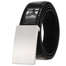 时尚不锈钢针扣皮带 男士平滑扣腰带 打孔头层牛皮皮带C61592-8