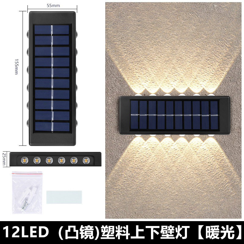 Lámpara de pared solar al aire libre paisaje patio ambiente impermeable exterior decoración de pared terraza luminosa luz de pared lavable