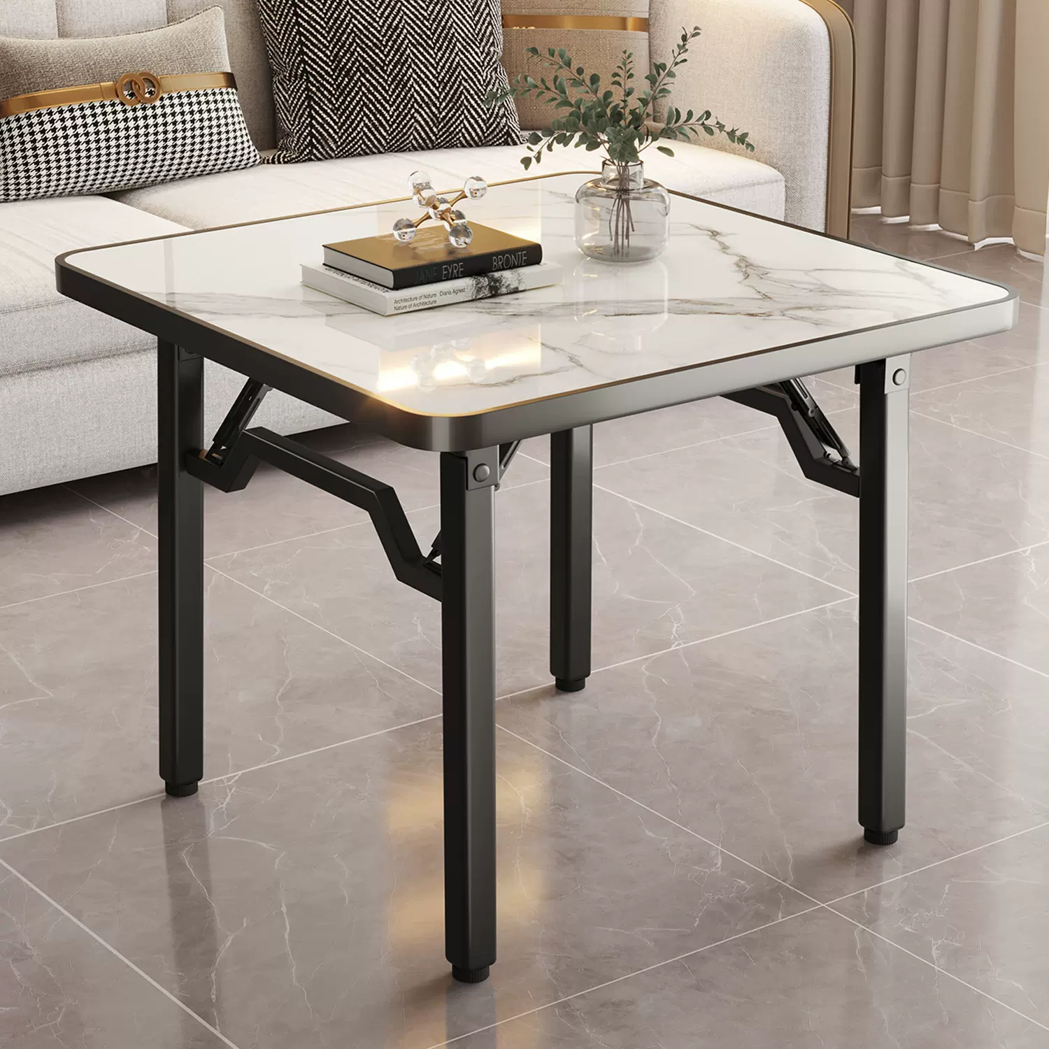 餐桌家用小户型可折叠餐桌掼蛋桌烤火吃饭摆摊小桌子手搓麻将桌