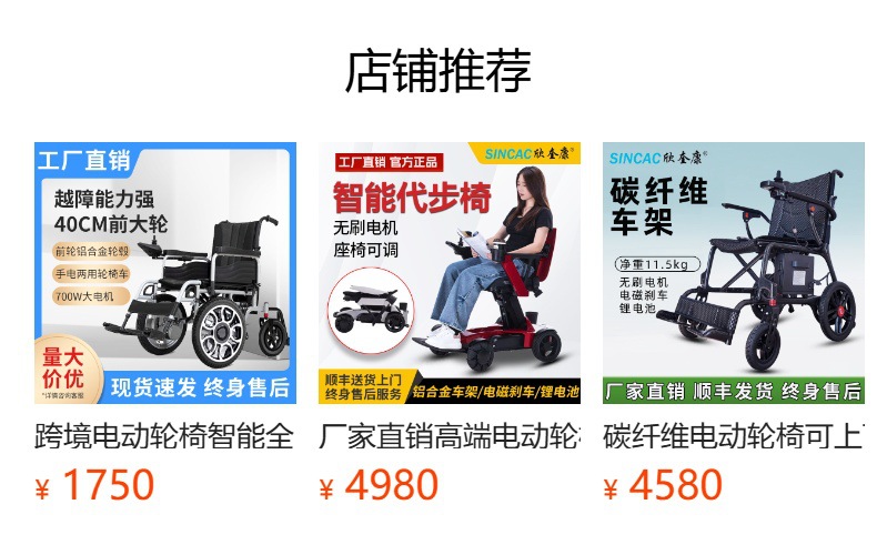 Electric Wheelchair, Electric Foldable Lightweight Intelligent Fully Automatic Mobility Scooter for the Elderly, Four-Wheel Lithium Battery Wheelchair