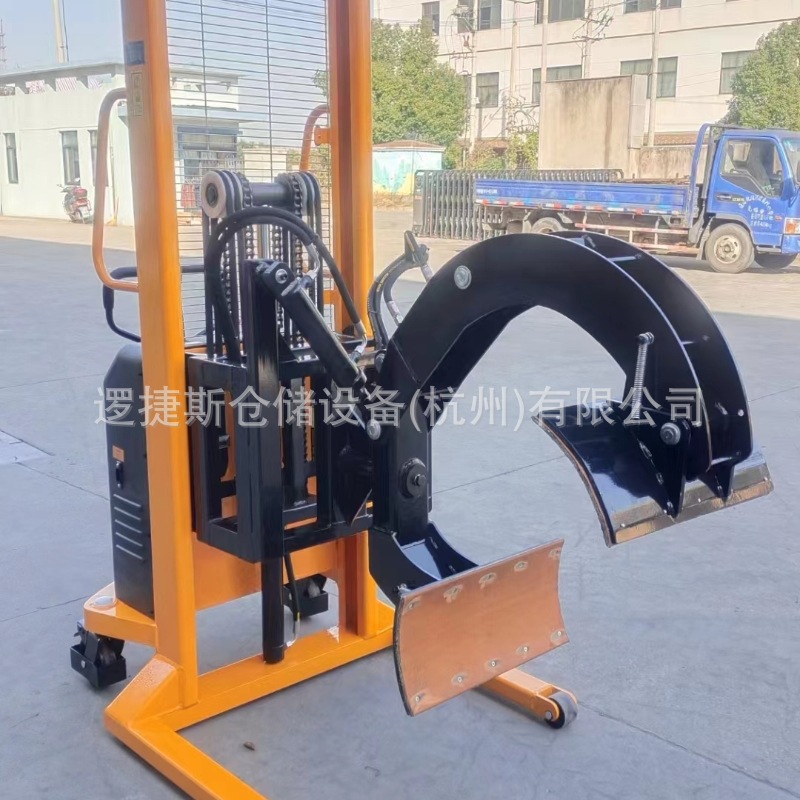 半电动抱夹车卷膜翻转车轮胎纸卷油桶液压夹抱机装卸升高旋转抱车