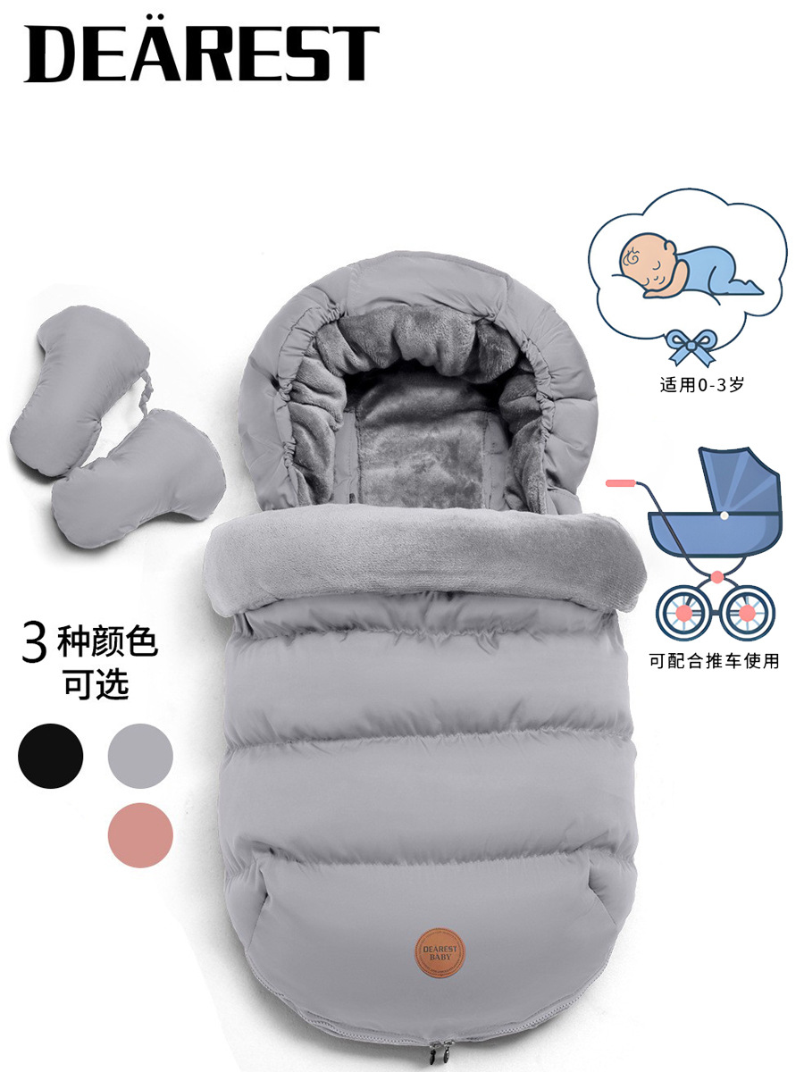 Manta antipatadas para recién nacidos para cochecito de otoño e invierno, cálida y a prueba de frío, saco de dormir grueso para bebé que previene sobresaltos, venta directa de fábrica.