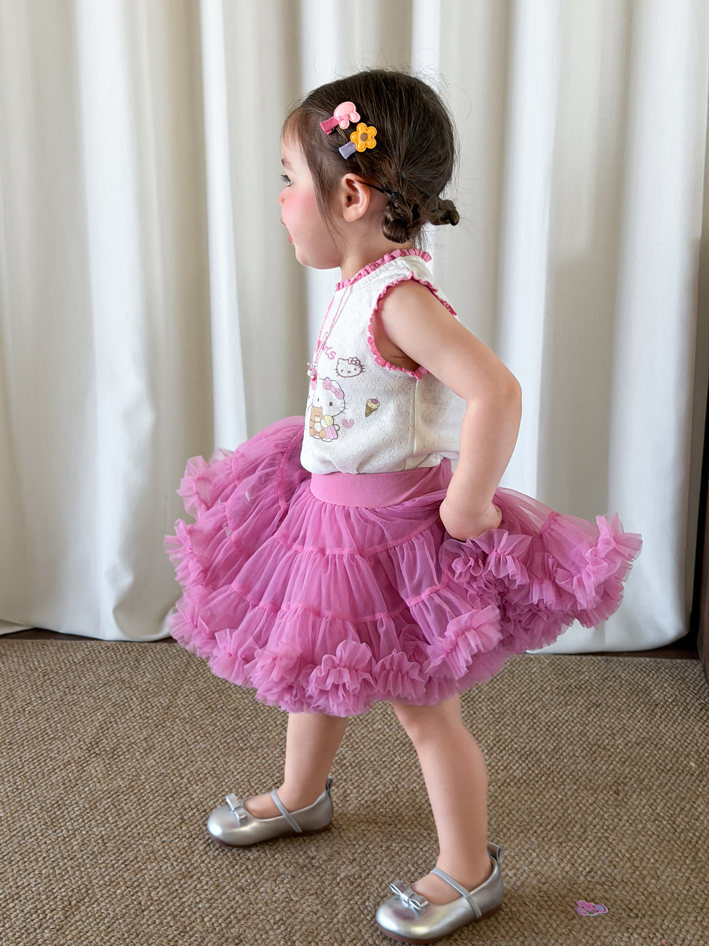 Caña de azúcar de pera ropa infantil para niñas de mitad de cuerpo de verano delgado estilo extranjero Tutu-Tung falda infantil falda corta bebé