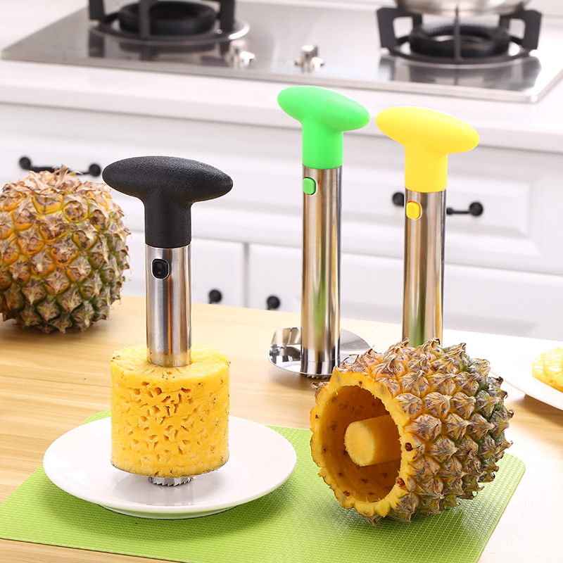 Gadget de cocina creativo de acero inoxidable cuchillo de piña transfronteriza minería caliente cuchillo de piña soporte entrega de una pieza
