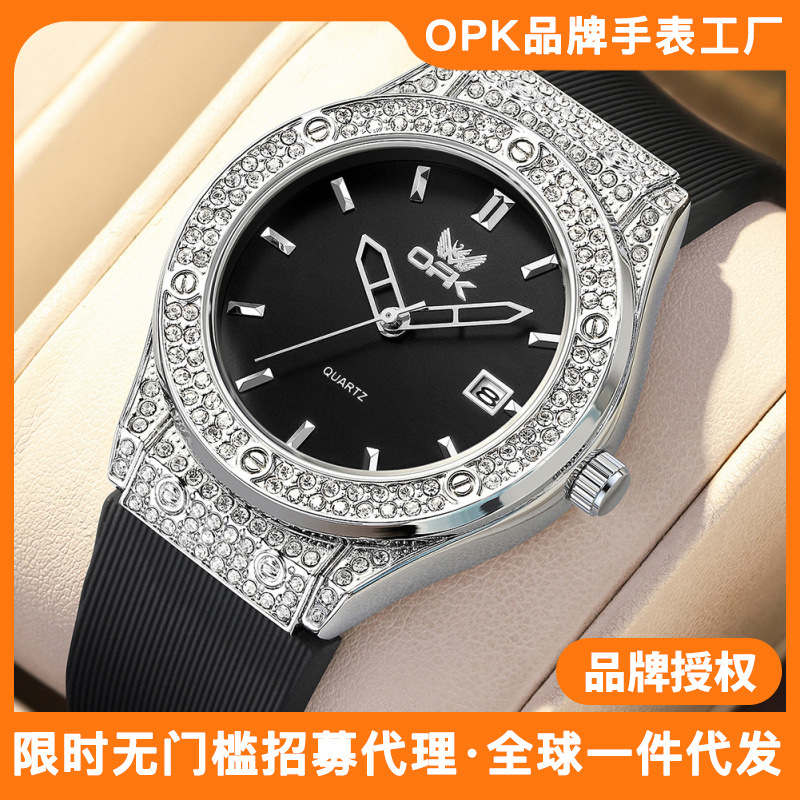 Opk Brand Watch Diamond Large Dial Fashion Full Diamond High-End Ladies Watch Women's Watch Waterproof Quartz Watch