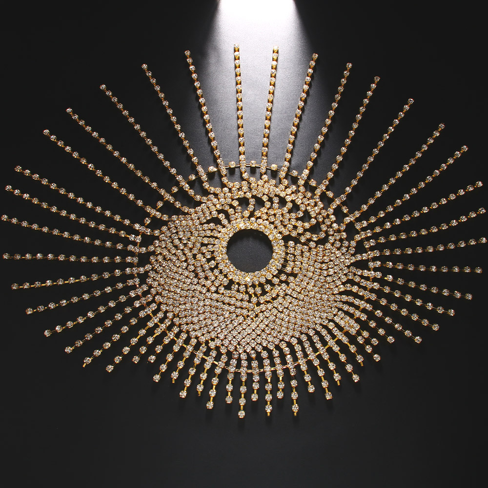 Elegant MAC051 Rhinestone Chain Tassel Headpiece from Mariam's Collection2