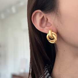 轻奢高级感简约百搭几何环环相扣磨砂耳环欧美时尚925银针耳饰女