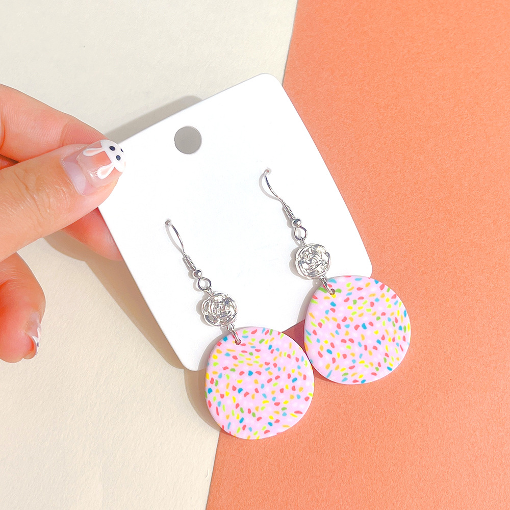 1 Pair Sweet Polka Dots Soft Clay Drop Earrings display picture 2