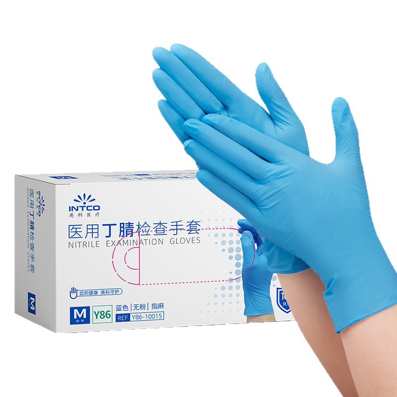 Caixa Ingke Y86 guantes médicos desechables de nitrilo guantes de goma de alimentos para tareas domésticas guantes de inspección de látex al por mayor
