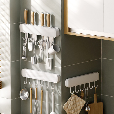 multi-function kitchen Shelf Hooks Tool carrier Wall mounted Wall hanging Row hook Kitchenware pylons Spoon Shovel Storage rack