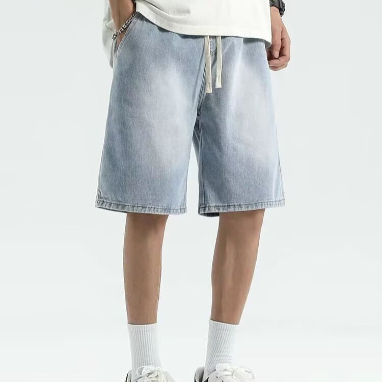Pantalones cortos deportivos de verano, pantalones de moda masculinos sueltos, pantalones medianos de tamaño grande, estilo americano, pantalones casuales de color sólido, versátiles. image 5