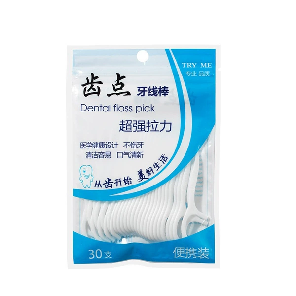 1 pack of dental floss picks (30 pieces)