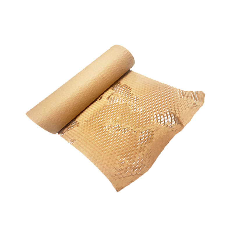 Pulpa de madera cruda logística expresa caja de regalo frágil buffer embalaje malla papel panal papel de embalaje de ramo de papel