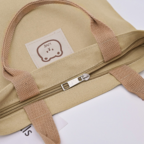 Japanese-style canvas tote bag, large capacity, extra-large commuter lunch box bag, minimalist and versatile storage bag