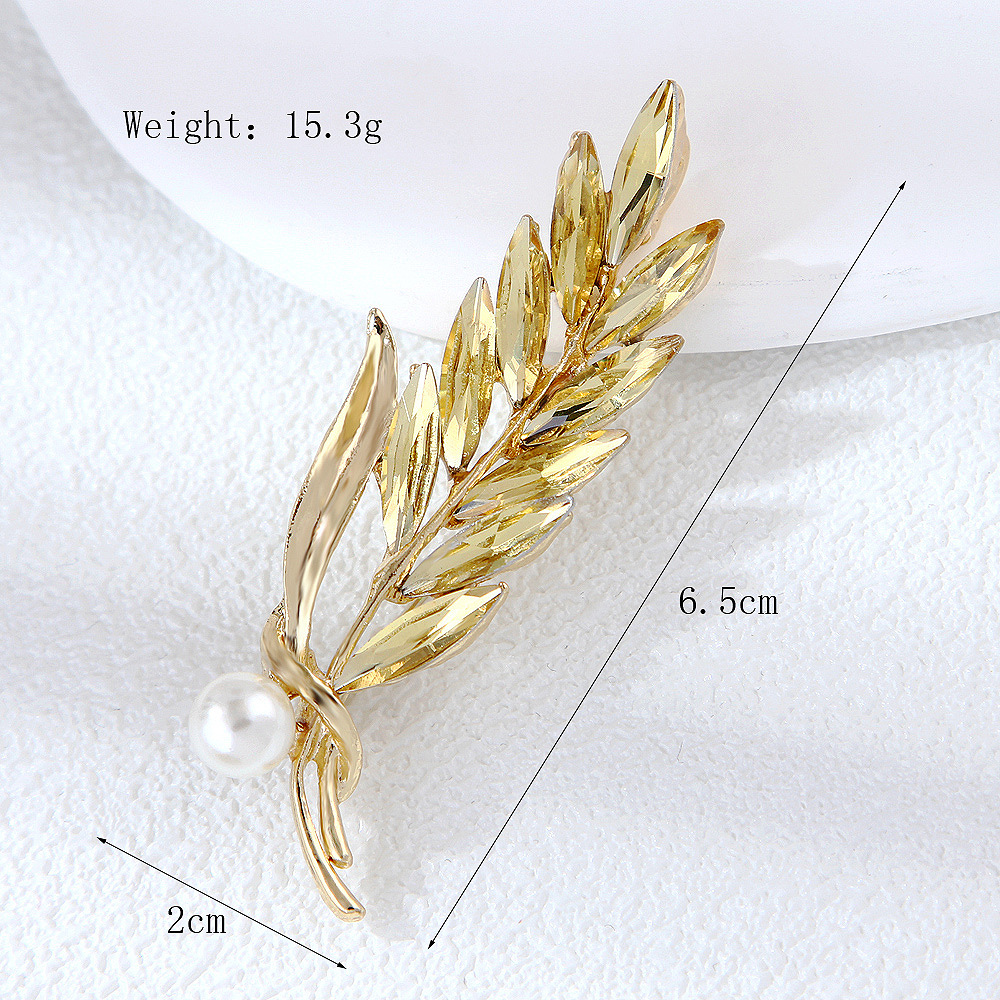 Χρυσή καρφίτσα αυτιού σιταριού γυναικεία εξαιρετική καρφίτσα καρφίτσας σιταριού με στρας επαγγελματική κοστούμι αξεσουάρ spot_voghion.com