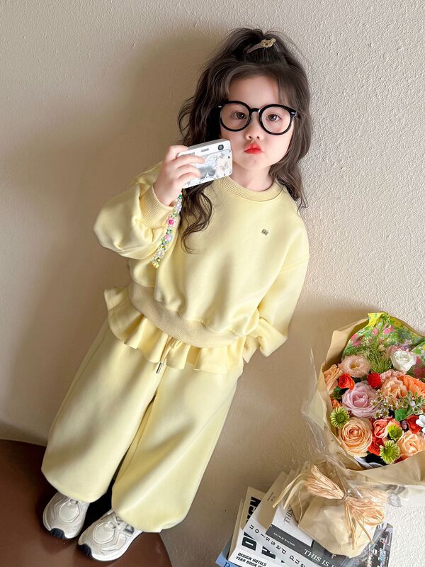 女童卫衣套装秋装2025新款儿童秋季运动卫裤洋气女孩春秋款两件套|undefined