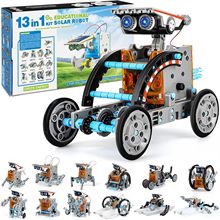 新跨境热卖DIY拼装玩具十三合一自装太阳能玩具车13合1智能机器人