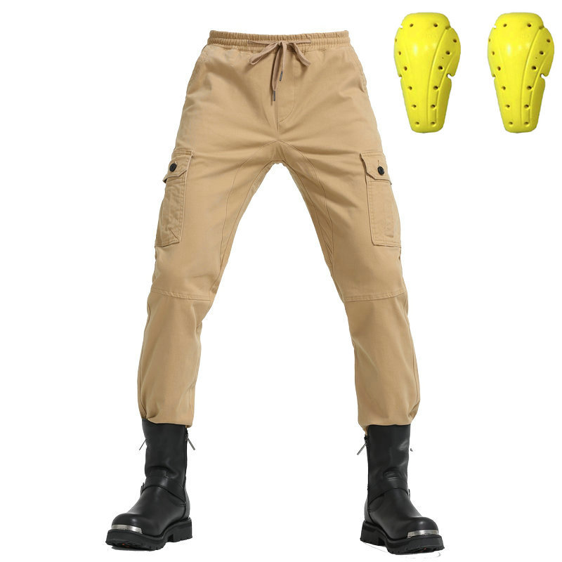 Loong biker motocicleta montar pantalones hombres motocicleta multi-bolsa casual anti-caída pantalones tobillo-atado engranaje de protección motocicleta Pantalones