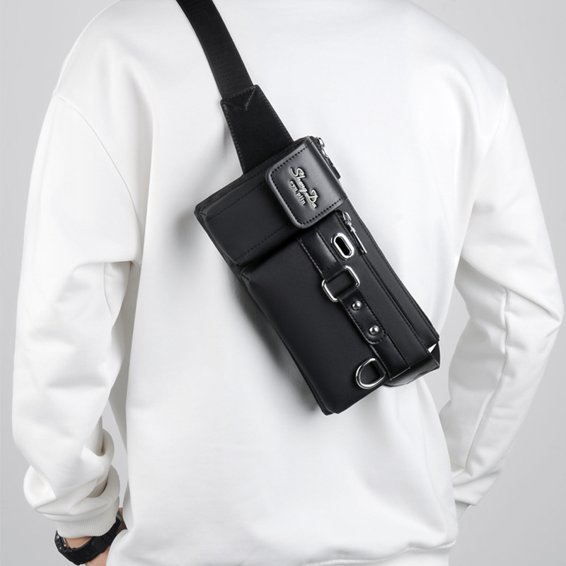 Nueva bolsa de cintura ligera bolsa de pecho casual deportiva para hombres bolsa de teléfono móvil multifuncional bolsa de tela impermeable bolsa de mensajero de gran capacidad moda