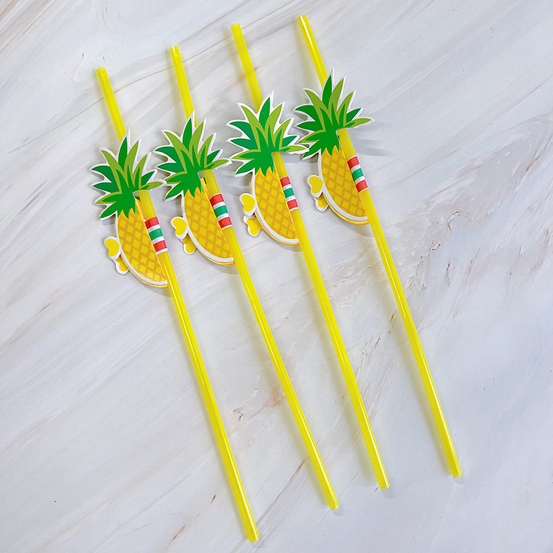 Paja de plástico nido de abeja paja de piña tridimensional paja de bebida flexible desechable