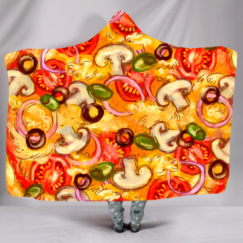 Beauty Pizza Hooded Blanket Hooded Blanket