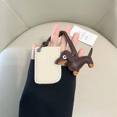 Shell Bag Cute Men and Women, Car key bag - lynk-co-model-b-off-white-brown-dachshund