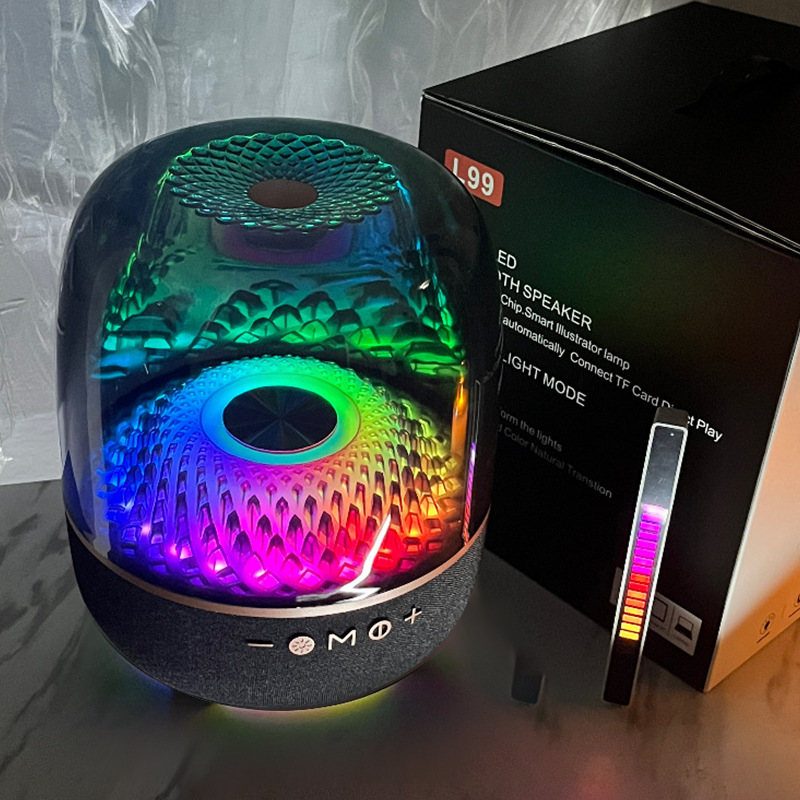 Cross-Border New L99 Harman Kardon Transparent Glass Tws Bluetooth Speaker Desktop Subwoofer Gift Audio